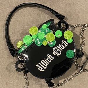 ✨ Witch B✨tch 🖤 Black and Green 💚  Cauldron Crossbody Bag 🔮